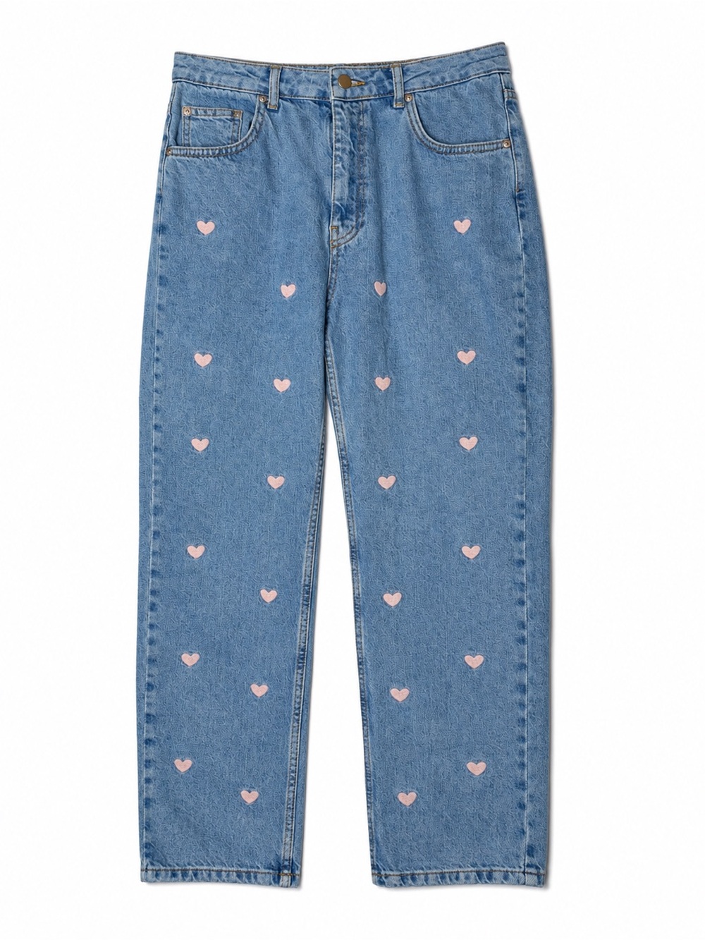 Harper Heritage Heart Embroidered‎ Straight Leg Jeans Coquette Valentine Core 28